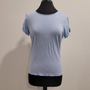 J.Jill “Love Linen” Shirt Blue Short Twist Sleeves Small – Nautical GUC